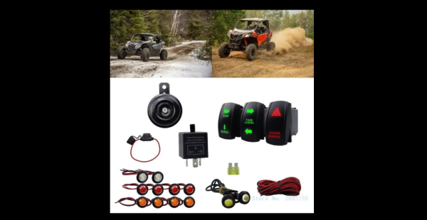 Универсальный комплект поворотников ATV UTV SXS, уличный легальный комплект с клаксоном Универсальный комплект поворотников ATV UTV SXS, уличный легальный комплект с клаксоном